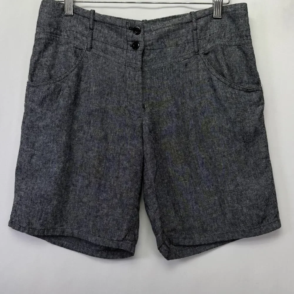 White‎ House Black Market Women's Chino Size 10 Gray Cotton Blend Casual Shorts